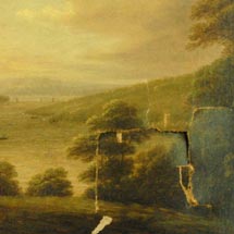 Landscape with canvas rip